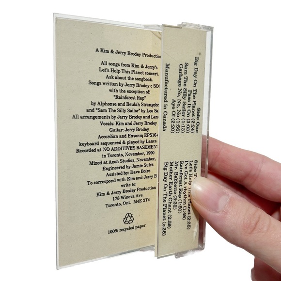 Vintage 1990 Kim and Jerry Brodey Let’s Help This Planet Music Cassette Tape Kid - Picture 8 of 10